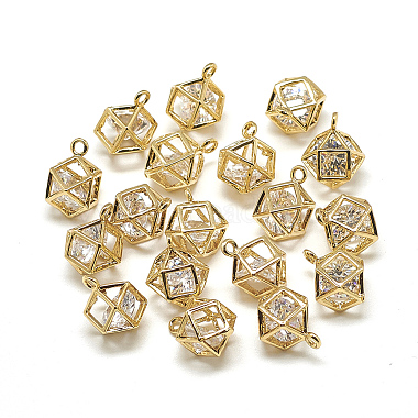 Brass Cubic Zirconia Charms(X-KK-T032-033G)-2