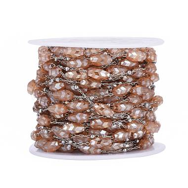 Chaînes en perles de verre à motif chevron à facettes(CHS-K009-05P-E)-3