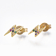Brass Micro Pave Cubic Zirconia Flash Stud Earrings(EJEW-S201-46)-2
