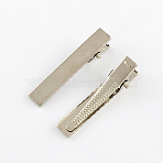 Iron Hair Accessories Findings, Alligator Hair Clip Findings, Platinum, 41x7mm(MAK-R001-12)