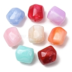 Two-Tone Imitation Gemstone Acrylic Beads, Nuggets, Faceted, Mixed Color, 17x15x14mm, Hole: 2mm, about 170pcs/500g(AC-CBA7B05-11)