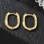 Brass Hoop Earrings for Women, U-Shape, Long-Lasting Plated, Rack Plating, Lead Free & Cadmium Free, Golden, 17x13.5x2.5mm(KK-CBA760A-09G)
