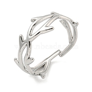 304 Stainless Steel Open Cuff Rings, Branch, Stainless Steel Color, US Size 9 3/4(19.5mm)(RJEW-K245-92P)