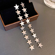 Silver Needle Silver Earrings Fashion Metal Earrings Simple Design Earrings, Golden, Star(TV7290-21)