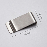 Stainless Steel Clips, Office Supplies, Rectangle, Stainless Steel Color, 45x20mm(OFST-PW0001-282C-02)