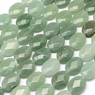 Faceted Oval Natural Green Aventurine Beads Strands, 17x13x6mm, Hole: 1mm, about 13pcs/strand, 8.26 inch(G-R303-09)