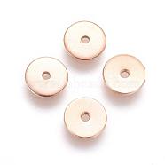Ion Plating(IP) 304 Stainless Steel Spacer Beads, Disc, Rose Gold, 10x0.7mm, Hole: 1.2mm(STAS-G193-07C-RG)