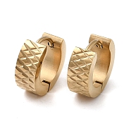 304 Stainless Steel Hoop Earrings, Chunky Earrings for Women, Real 18K Gold Plated, 13x5x13.5mm(EJEW-Q781-02G)