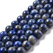 Natural Lapis Lazuli Round Bead Strands, 8mm, Hole: 1mm, about 48pcs/strand, 15.5 inch(G-E262-01-8mm)
