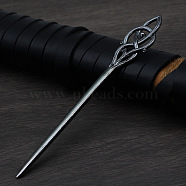 Knot Alloy Hair Sticks, Viking Hair Accessories for Women, Gunmetal, 145mm(PW-WG98666-03)