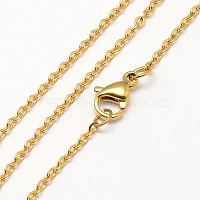 Trendy Unisex 304 Stainless Steel Cable Chain Necklaces, with Lobster Clasps, Golden, 17.7 inch(45cm), 1.5mm
