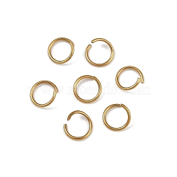 304 Stainless Steel Open Jump Rings, Round, Ion Plating(IP), Golden, 7x0.8mm, 20 Gauge, Inner Diameter: 5.4mm(STAS-Z137-01G-05)