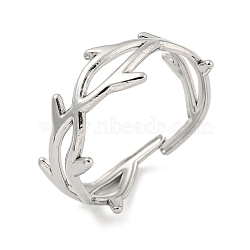 Non-Tarnish 304 Stainless Steel Open Cuff Rings, Branch, Stainless Steel Color, US Size 9 3/4(19.5mm)(RJEW-K245-92P)