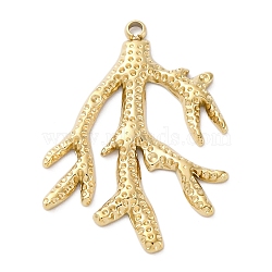 304 Stainless Steel Pendants, Branch Charm, PVD Vacuum Plating, Real 18K Gold Plated, 27.5x21x2mm, Hole: 1.5mm(STAS-S163-31G)