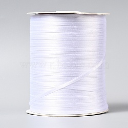 Double Face Satin Ribbon, Polyester Ribbon, White, 1/8 inch(3mm) wide, about 880yards/roll(804.672m/roll)(RC3mmY001)