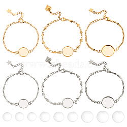 DIY Blank Dome Bracelets Making Kit, Including 304 Stainless Steel Link Bracelet Making, Glass Cabochons, Golden & Stainless Steel Color, 24Pcs/box(DIY-NB0009-79)