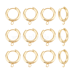 12Pcs 201 Stainless Steel Hoop Earrings, with Loops and 316 Surgical Stainless Steel Pins, Mixed Color, 18 Gauge, 20x18x3mm, Hole: 2.5mm, Pin: 1mm(STAS-UN0056-85)