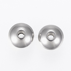 201 Stainless Steel Spacer Beads, Disc, Stainless Steel Color, 8x4mm, Hole: 2mm(STAS-H410-11P-A)