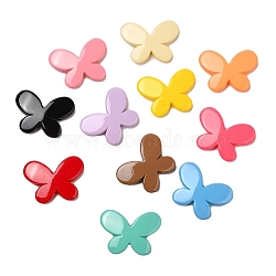Baking Paint Acrylic Beads, Butterfly, Mixed Color, 21x29x5.5mm, Hole: 2.2mm(MACR-D074-02)