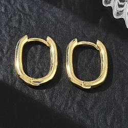 Brass Hoop Earrings for Women, U-Shape, Long-Lasting Plated, Rack Plating, Lead Free & Cadmium Free, Golden, 17x13.5x2.5mm(KK-CBA760A-09G)
