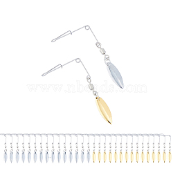 Leaf DIY Fishing Supplies, Iron Fishing Accessories and Stainless Steel Hook Trigger, with Iron Findings, Mixed Color, 78mm, 30pcs/set(PALLOY-FH00035)