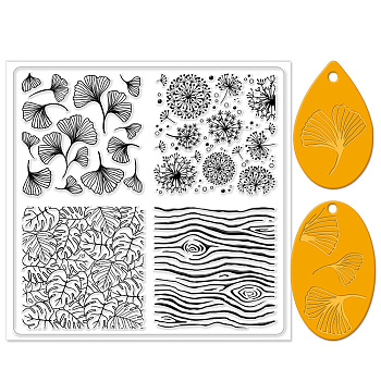 Silicone Clay Texture Mat, Clay Modeling Pattern Pad, Leaf, 140x140x3mm