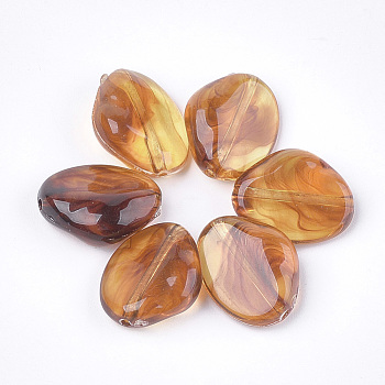 Acrylic Beads, Imitation Gemstone Style, Nuggets, Sandy Brown, 17x13.5x6mm, Hole: 1.4mm, about 642pcs/500g