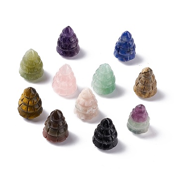 Natural Mixed Gemstone Display Decorations, for Home Office Desk, Christmas Tree, 25x17mm
