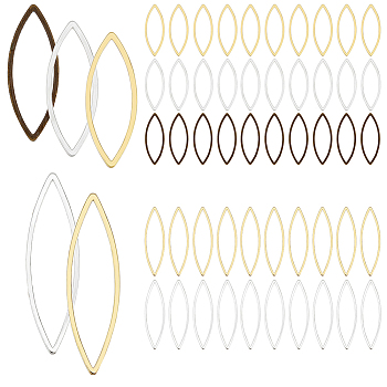 Elite 150pcs 5 style Brass Linking Rings, Horse Eye, Mixed Color, 21~28x8x0.8mm, Inner Diameter: 6~6.5x18~25mm, 30pcs/style
