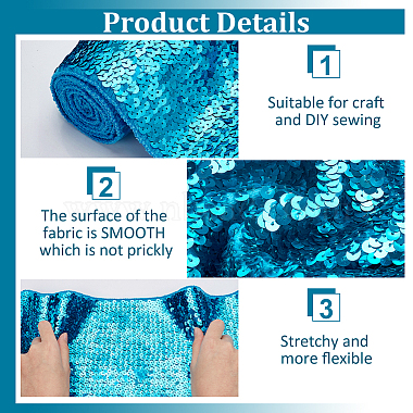 Polyester & PET Reversible Sequin Fabric(DIY-WH0453-78B)-3