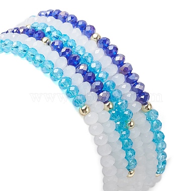 6Stück 6-Stil aus Stretch-Armbändern im Glas- und Lampwork-Stil mit bösem Blick und handbesetzten Hamsa-Perlen(BJEW-JB09415)-5