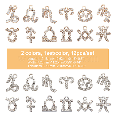 CHGCRAFT 2 Sets 2 Colors Alloy Rhoinestone Pendants(ALRI-CA0001-08)-2