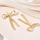 Bowknot Brass Stud Earrings for Women(EJEW-A167-09G)-3