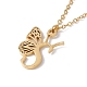 Initial Letter with Butterfly Pendant Necklace(NJEW-C026-01G-S)-1