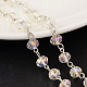 Faceted Rondelle Handmade Electroplate Glass Beads Chains(AJEW-JB00130-04)-1