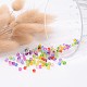 Mixed Color Chunky Dyed Transparent Acrylic Faceted Bicone Spacer Beads for Kids Jewelry(X-DBB4mm)-3