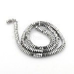 Electroplate Non-magnetic Synthetic Hematite Beads Strands, Square, Faceted, Silver Plated, 4x2mm, Hole: 1mm, about: 106pcs/strand, 15.7 inch(X-G-O009-A01)