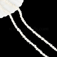 1 Strand Natural Cultured Freshwater Pearl Beads Strands, Keshi Pearl Beads, Nuggets, Linen, 4~5.5x3.5~4x3~3.5mm, Hole: 0.6mm, about 129~130pcs/strand, 13.78 inch(35cm)(PEAR-NB0002-10)