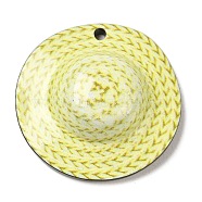 Acrylic Pendants, Hat, Light Goldenrod Yellow, 29x8.5mm, Hole: 2mm(FIND-Q105-01A)