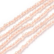 Imitation Jade Glass Beads Strands, Faceted, Round, Light Salmon, 2mm, Hole: 0.5mm, about 180~195pcs/strand, 14.2~15 inch(36~38cm)(GLAA-F094-C10)