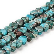 Synthetic Regalite/Imperial Jasper/Sea Sediment Jasper Beads Strands, Dyed, Heart, Turquoise, 5x6x3~3.5mm, Hole: 1.2mm, about 81~84pcs/strand, 15.94~16.26 inch(40.5~41.3cm)(G-F765-D06-01)