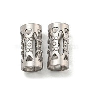 Hollow 304 Stainless Steel Beads, Column, Stainless Steel Color, 8x4mm, Hole: 3mm(STAS-L273-01P)