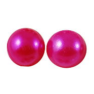 10000pcs ABS Plastic Imitation Pearl Cabochons, Half Round, Fuchsia, 4x2mm(SACR-S738-4mm-Z30)