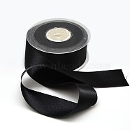 Grosgrain Ribbon for Wedding Festival Decoration, Black, 5/8 inch(16mm), about 100yards/roll(91.44m/roll)(SRIB-L014-16mm-030)