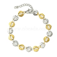 304 Stainless Steel Round Link Bracelets for Women, Golden & Stainless Steel Color, 7 inch(17.9cm)(BJEW-A007-01GP)