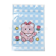 Rectangle Plastic Packaging Zip Lock Bags, with Cartoon Animal Pattern, Top Self Seal Pouches, Bear, 12x7.5x0.15cm, Unilateral Thickness: 2.5 Mil(0.065mm)(OPP-K001-05A)
