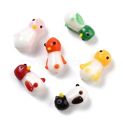 Handmade Lampwork Beads, Cartoon Style, Penguin, Mixed Color, 19~21x13~14x11~12mm, Hole: 1.3~1.8mm(LAMP-I024-33)