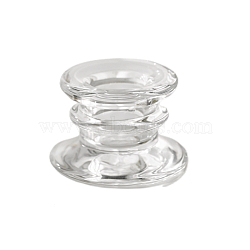 Glass Candlestick Holder, Pillar Candle Centerpiece, Perfect Home Party Decoration, Clear, 5.7x3.8cm(CAND-PW0013-50D)