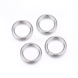 304 Stainless Steel Open Jump Rings, Stainless Steel Color, 12 Gauge, 14x2mm, Inner Diameter: 10mm(X-STAS-F174-14P)