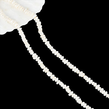 1 Strand Natural Cultured Freshwater Pearl Beads Strands, Keshi Pearl Beads, Nuggets, Linen, 4~5.5x3.5~4x3~3.5mm, Hole: 0.6mm, about 129~130pcs/strand, 13.78 inch(35cm)